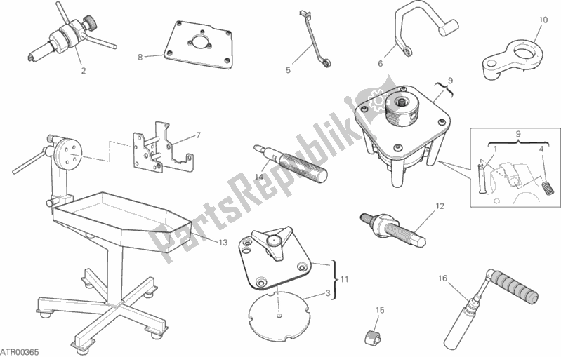 Todas as partes de 01b - Ferramentas De Serviço De Oficina do Ducati Superbike 959 Panigale ABS USA 2019